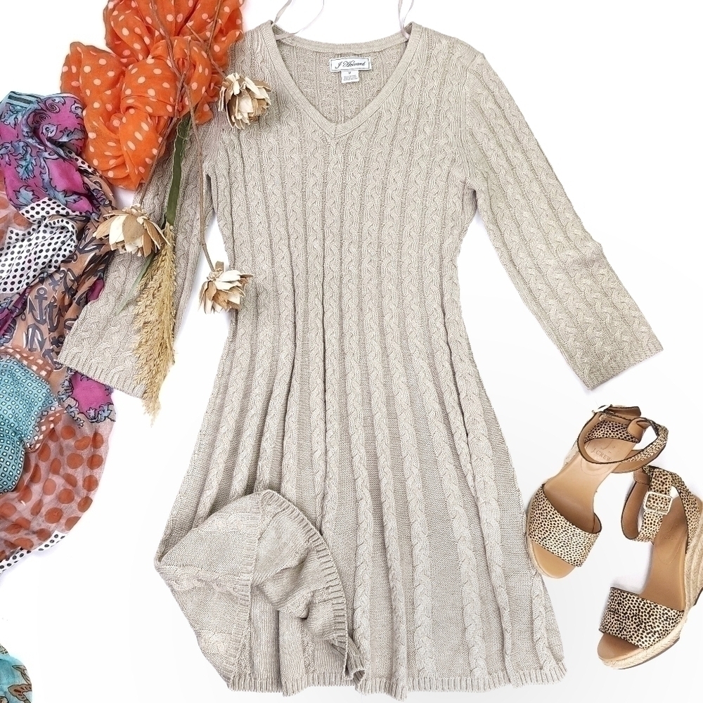 J. Howard Tan Knit  Sweater  Dress Sz M